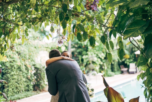 Naples Florida wedding photographer, couple’s candid moment at Hotel Escalante