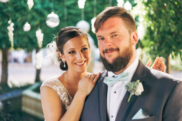 Bride’s lace gown detail at Hotel Escalante wedding, Naples FL