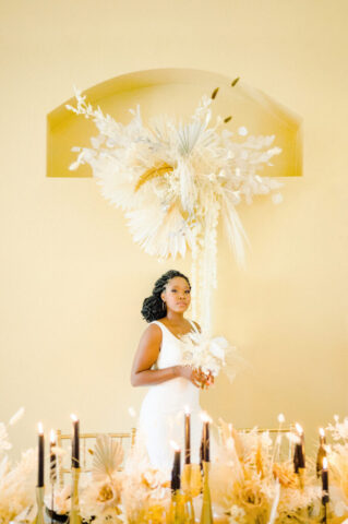 Black Bride In front of her Table Kay Tampa Florida Wedding