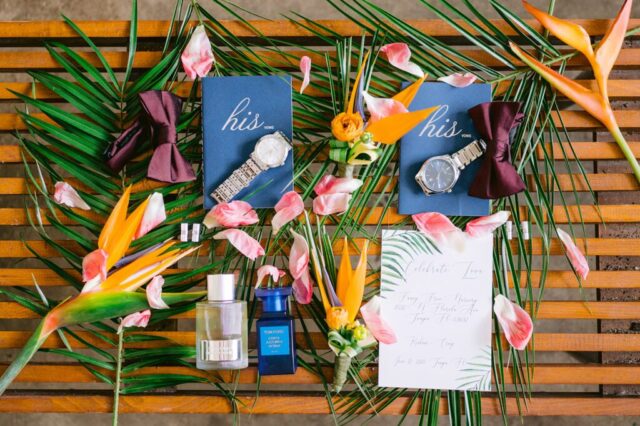 Intimate same-sex elopement with a beautiful outdoor setting at Fancy Free Nursery in Tampa, Florida