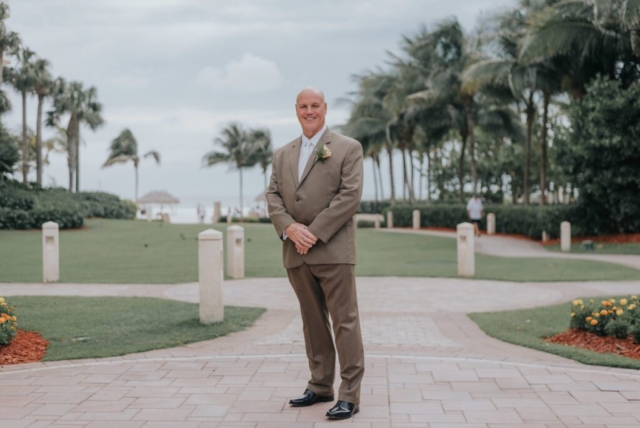 Naples Florida wedding photographer, couple’s romantic stroll at JW Marriott Marco