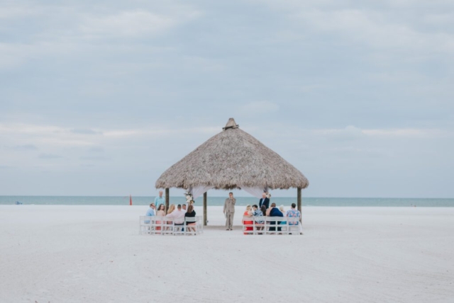 Naples Florida wedding photographer, couple’s sunset silhouette at JW Marriott Marco